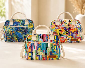 Large Capacity Insulated Lunch Bag, Oxford Cloth Cooler Tote, Portable Crossbody Picnic Bag, Leopard Print Lunch Bag for Women Men Staff Kid