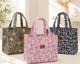 Insulated Lunch Bag for Women Men, Daisy Flower with Zipper Lunch Bag, Reusable Lunch Box Bag for Work Office School, Bento Cooler Bag, Gift