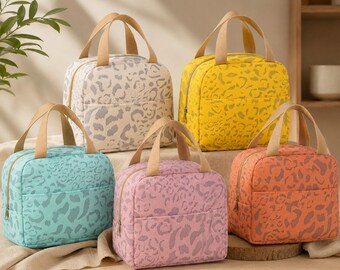 Ink Pattern Insulated Lunch Bag, Bento Lunch Tote, Thermal Lunch Box Bag, Picnic Food Carrier, Reusable Travel Lunch Bag, Portable Cooler