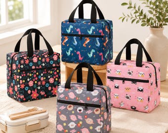 Cute Insulated Lunch Bag, Leakproof Cooler Bag, Large Capacity Lunch Box, Reusable Thermal Lunch Tote, Student Lunch Bag, Work Lunch Bag
