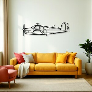 V35 Bonanza Airplane Metal Wall Art, Aircraft Silhouette Wall Decor, Pilot Gift, Aviation Wall Hanging for Office, Hangar or Man Cave
