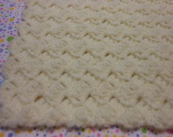 Crochet BabyBlanket  Pale Yellow Color