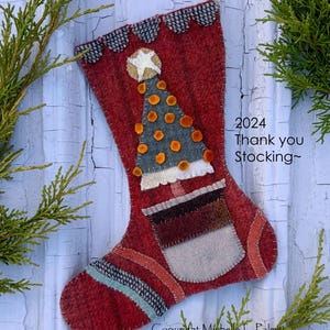 Tree in Brown and White Crock Stocking Wool Appliqué Embroidery DIGITAL ...