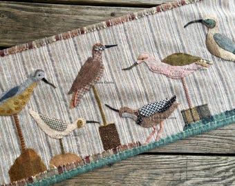 Feathered Beachcombers Shore Birds Collection 3 Wool Appliqué Embroidery DIGITAL Download PDF PATTERN Handmade Michelle Palmer Sand Nautical
