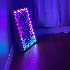 Geometric Wood and LED Accent Light – Handmade Mood Lighting for Home Decor