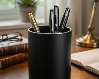 Minimalist Metal Pen Holder Aluminum Desk Organizer Modern Office Desk Decor