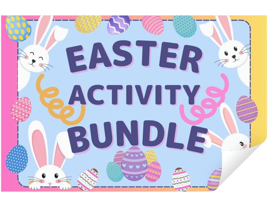 Easter Activity Bundle for Kids, Printable Crafts, Games, Crown ...