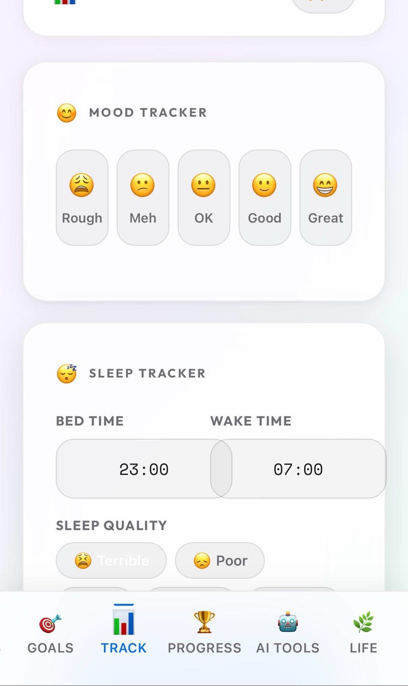 AiDHD AI Planner – ADHD-uppgiftshanterare, vanespårare, målsättare och humörspårare (webbapp) bild 7