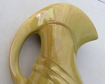 Gonder Original 682 Double Banded Lusterware Art Pitcher 1950s Mid Century ZANESVILLE Ohio