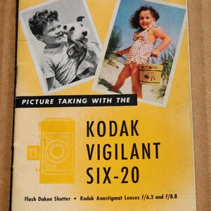 Set of Two Manuals for The KODAK VIGILANT Six-20 and The Vigilant Junior Six-20 Both in Great Condition Eastman Kodak