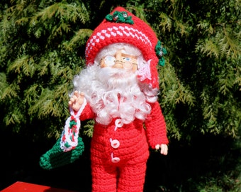 AMAZING Level of Skill and Detail went into this SANTA and his SUIT This had to be Hand Done There are Little Bells on Santas Feet and Hat
