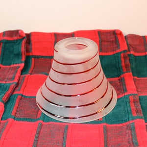 Vintage FROSTED Cranberry Swirl Glass Light Shade Home Decor Lighting Repurpose 1940s 50s