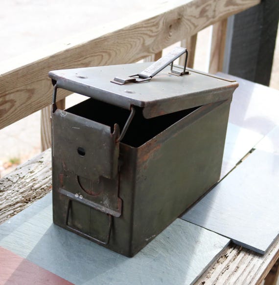 MILITARY　BOX 60s 70s Army Issue Military Ammo Box for Repurpose Time