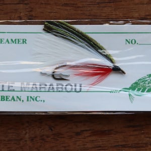 Vintage LL Bean Carded Streamer Flies White Marabou size 8 One Available Price is for Each One 1970s