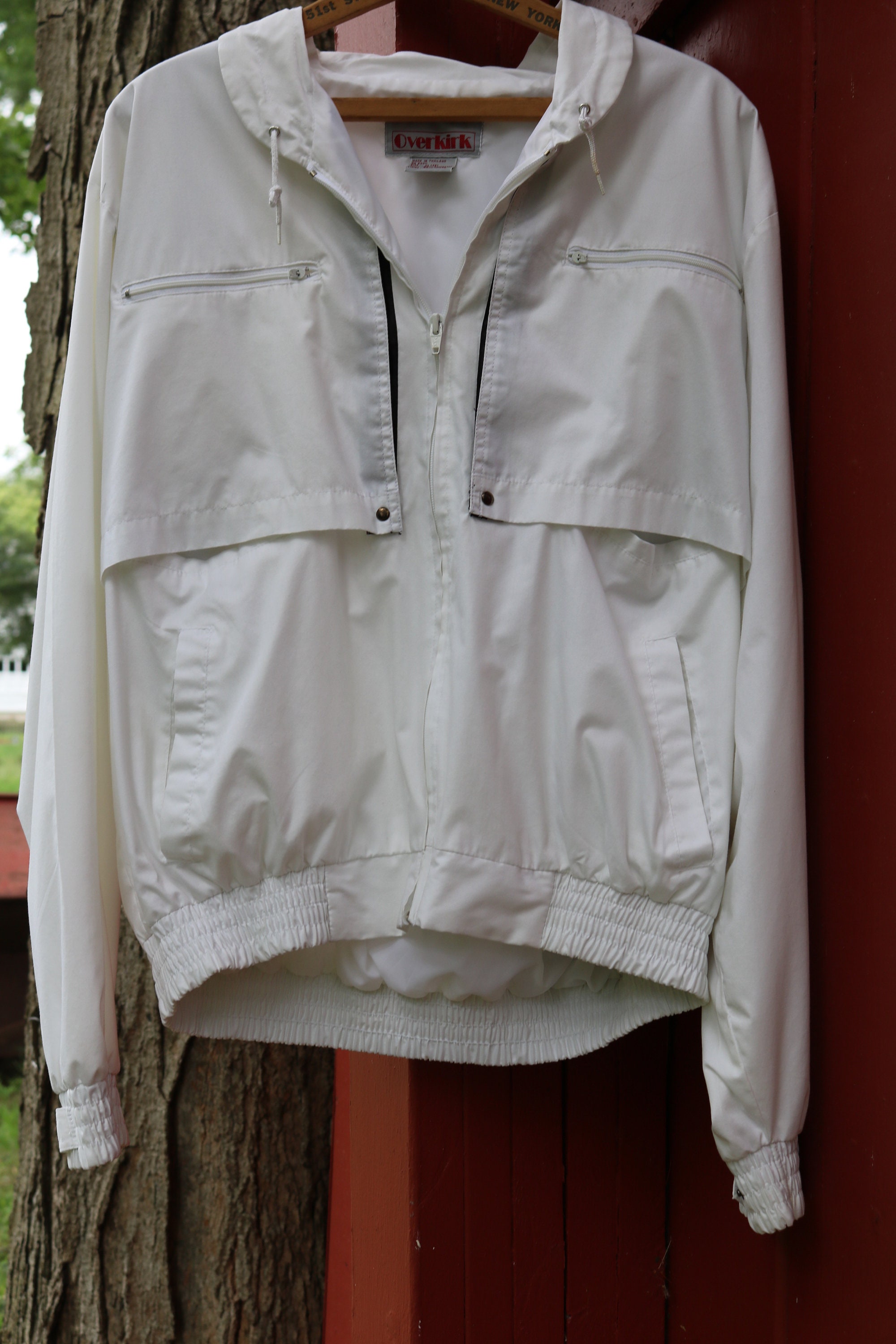 White Windbreaker - Etsy