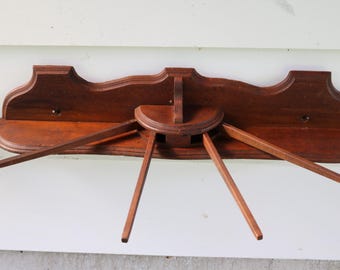 late 1800s Hanging DRYER RACK Oak Wooden Antique repurpose as Kitchen Towel Rack