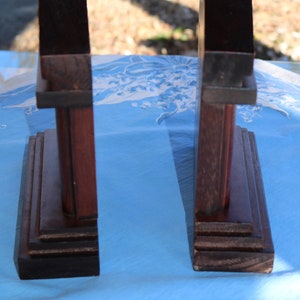 60s Federal Style Four Column BOOKENDS Hand Crafted with a Cherry Stain Large image 4