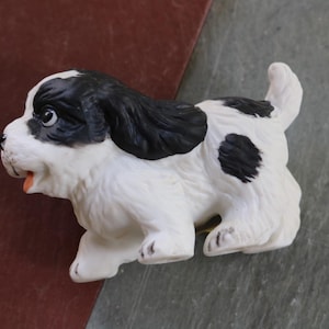 70s HOMCO Black & White Spotted Cocker Spaniel Figurine    S