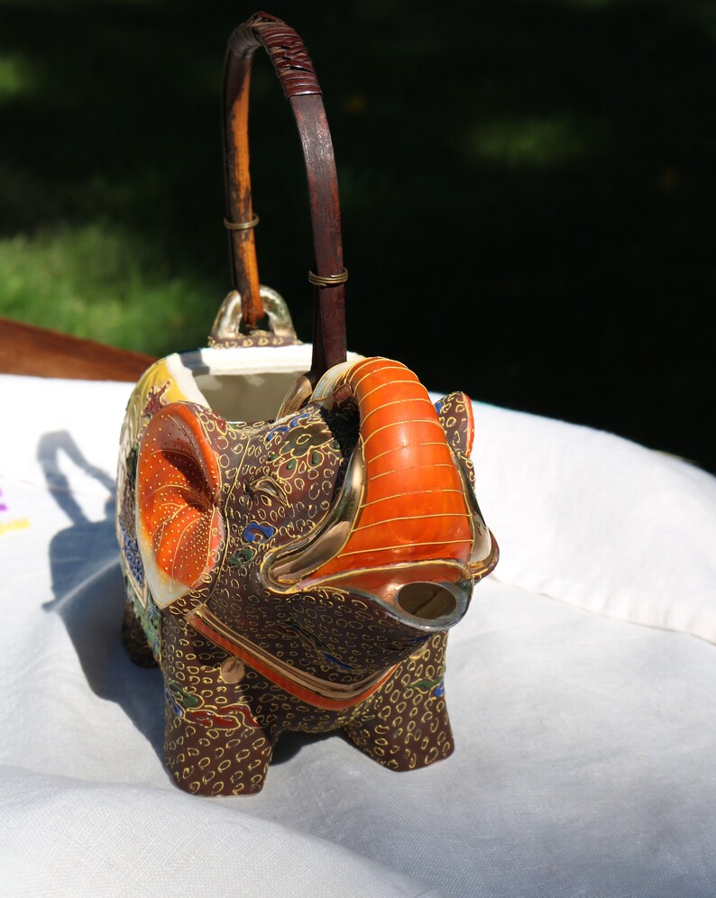 40s Moriage Satsuma Japanese Painted ELEPHANT TEAPOT With Etsy