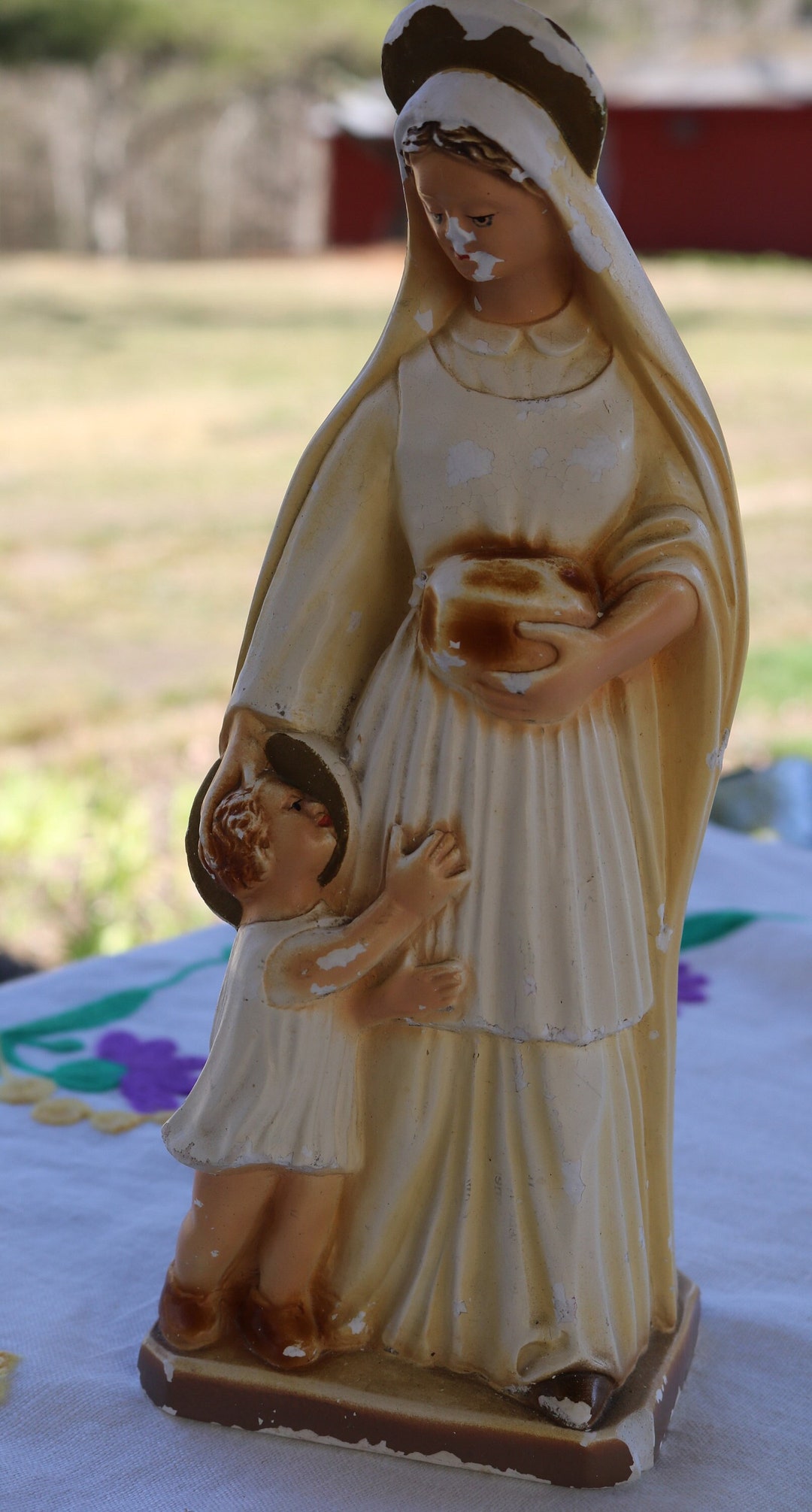 50s Chalkware KITCHEN MADONNA Statue Mother Mary and Child Etsy