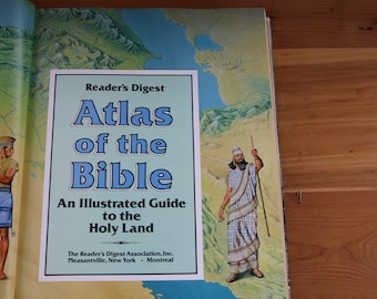 80s ATLAS of the BIBLE Cloth Hardcover Book Reader&#39;s Digest Illustrated Guide to the Holy Land