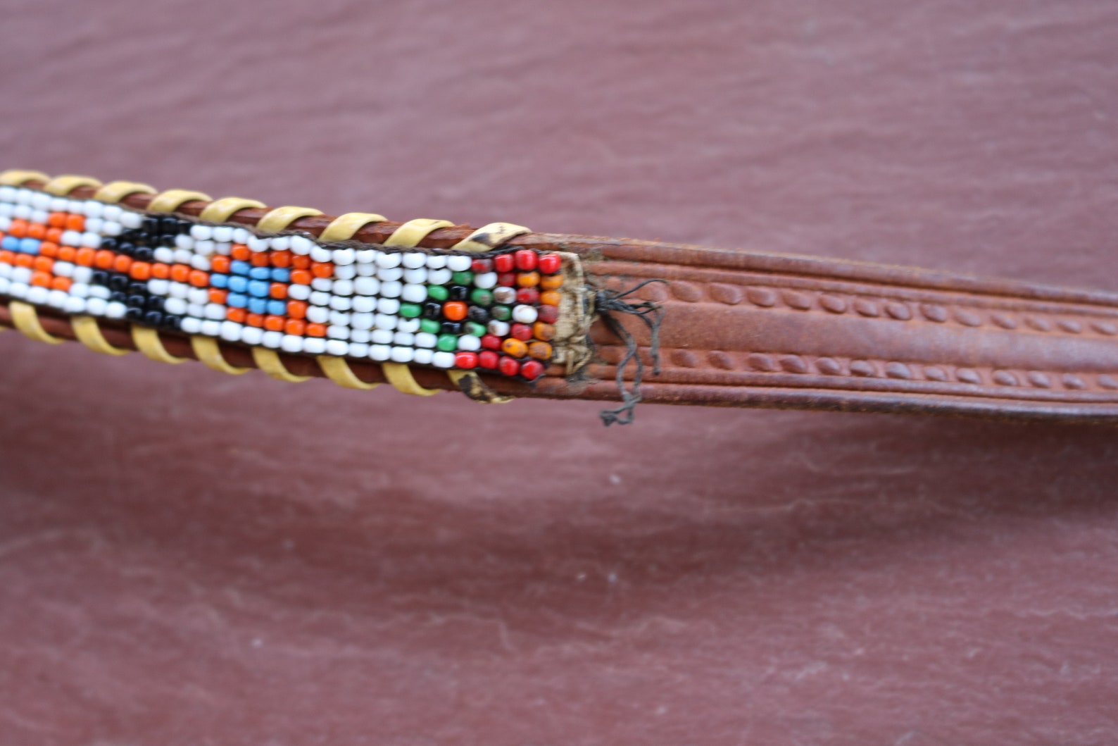 Vintage INDIAN BEAD BELT 24 inches long Beautiful Pattern and Etsy