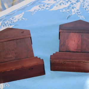 60s Federal Style Four Column BOOKENDS Hand Crafted with a Cherry Stain Large image 9