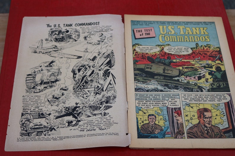Tank Commandos Two War Comics U.S. Tank Commandos # 1 1952 by Avon and War Heroes #6 ...