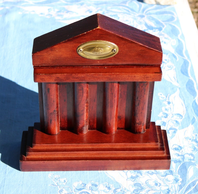 60s Federal Style Four Column BOOKENDS Hand Crafted with a Cherry Stain Large image 5