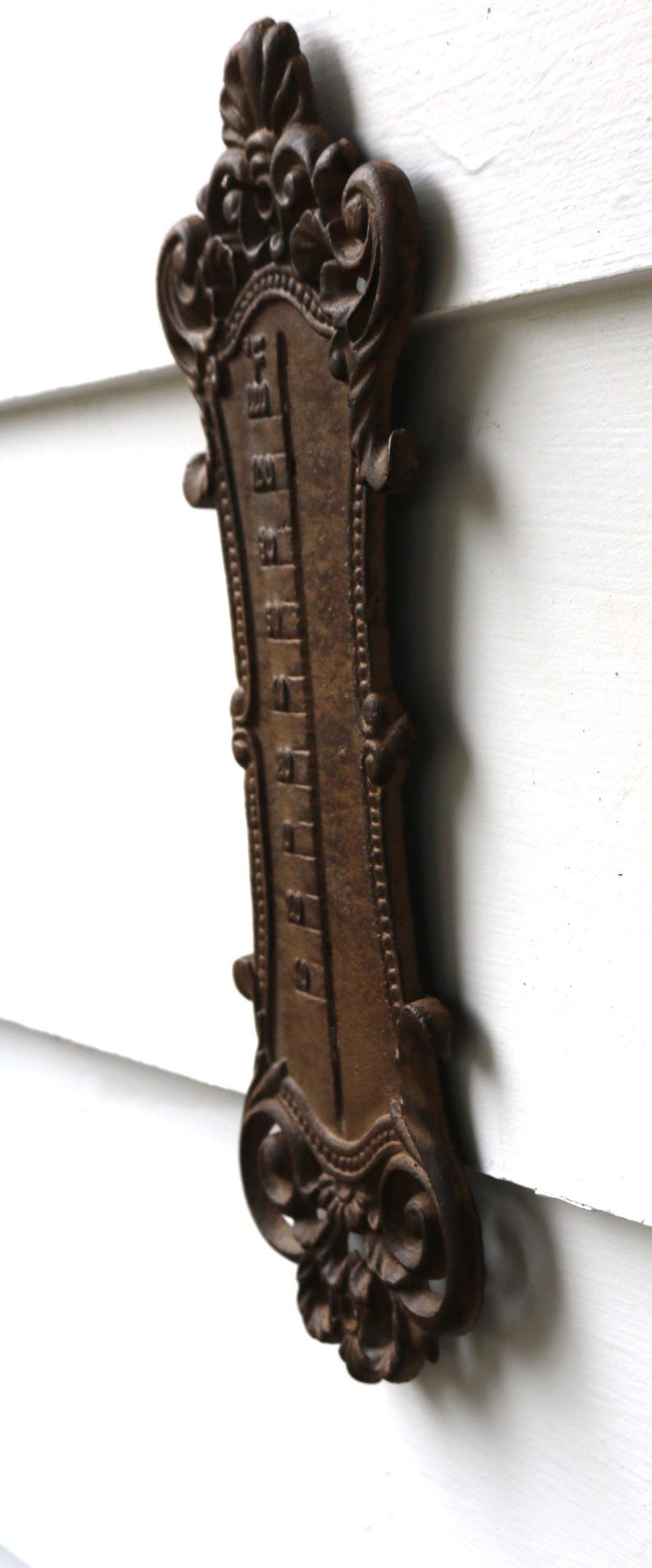 Vintage Cast Metal Outdoor THERMOMETER Plaque Ornate Yard Art - Etsy