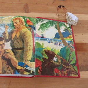 60s The Children&#39;s Classics Tom Sawyer and Robinson Crusoe Hardcover Books