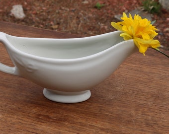 50s DINER GRAVY BOAT Heavy Stonewear Large Hall Made in United States