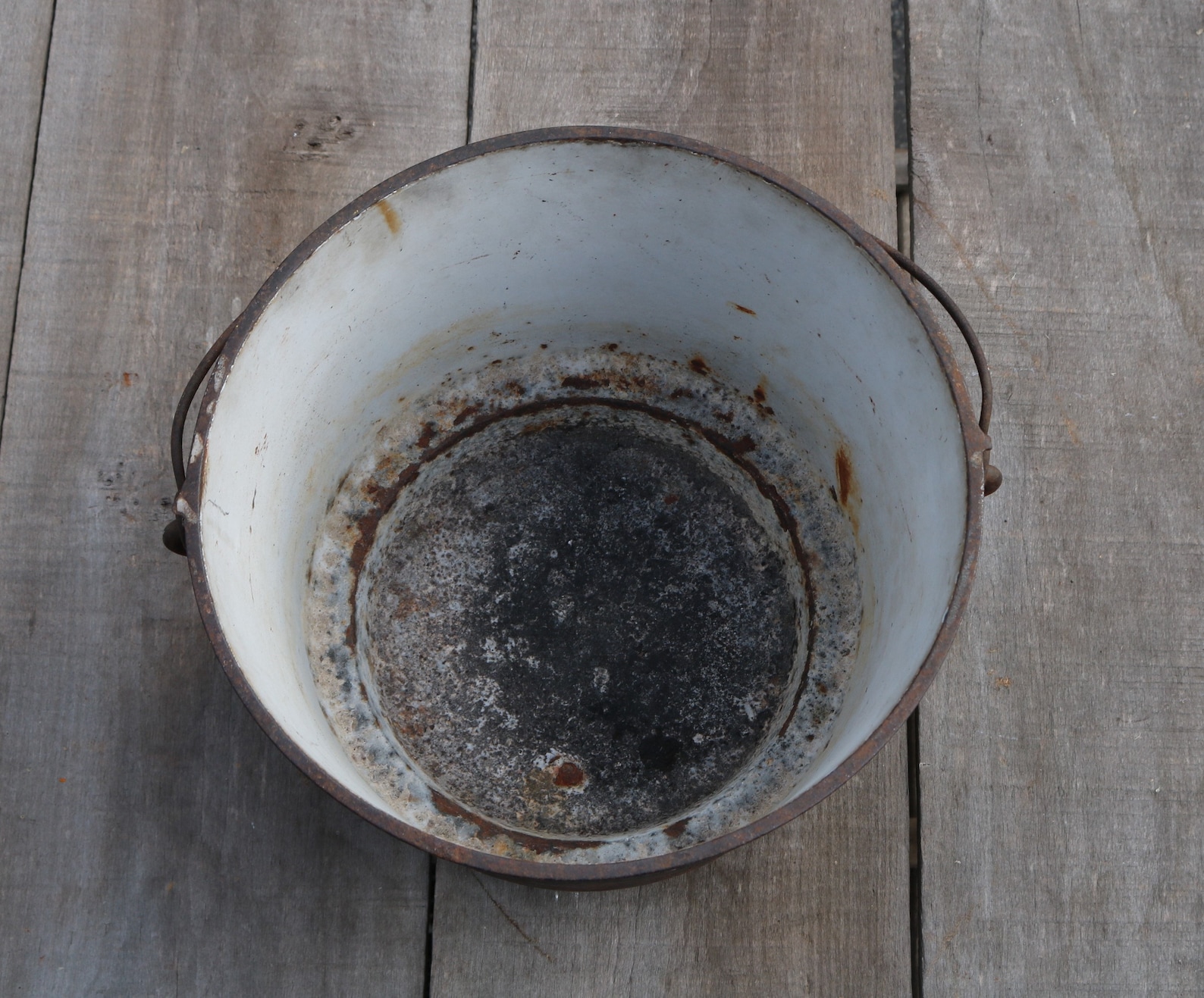 Antique 1900s Industrial SMELTING BUCKET Pot Wooden Handle Etsy