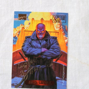 マーベル マスターピース カード セット 1994 ヒルデブラント ブラザーズ ギャラクタスとレッド スカル ゴールド サイン付き 素晴らしいアートワーク