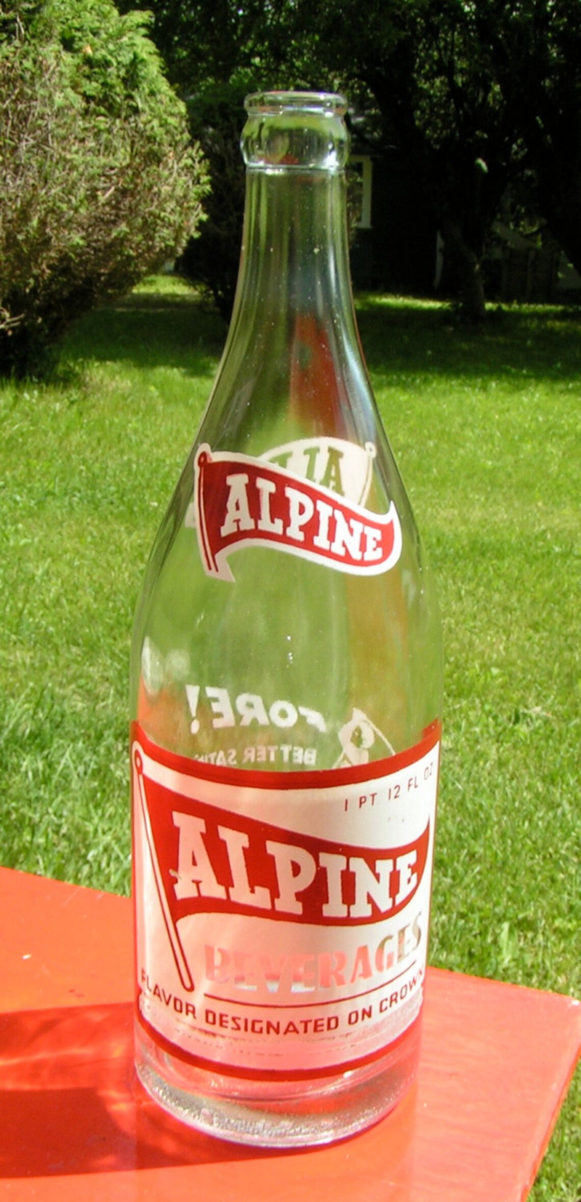 ALPINE Beverages Soda BOTTLE 1964 Golf Flag Logo Massachusetts Etsy