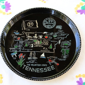 70s TENNESSEE Souvenir TABLETT Schwarzer Formplastik aus den 70'er Jahren