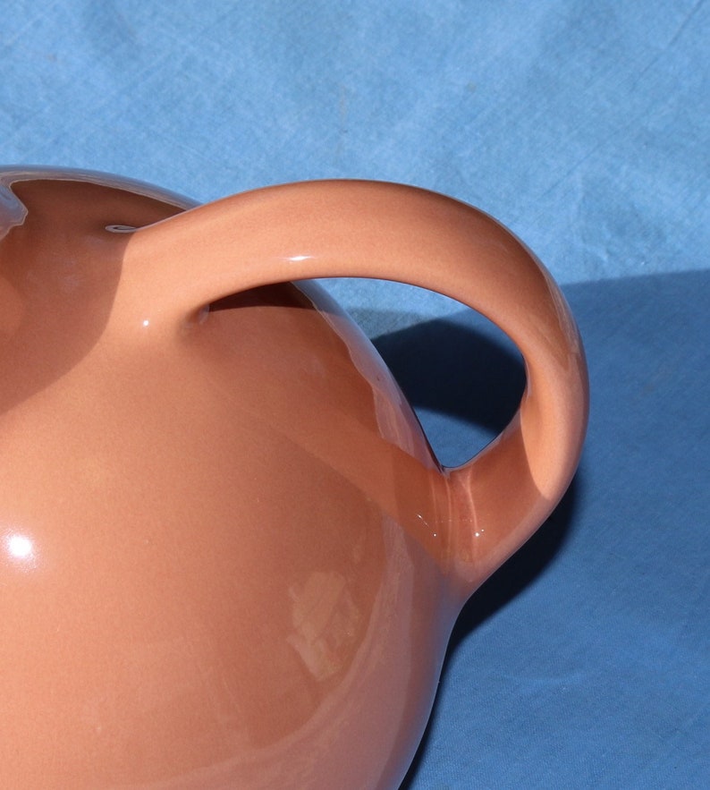 50s California FRANCISCAN WARE KugelKrug in lachsrosa-orange mit Eisschutz Bild 6