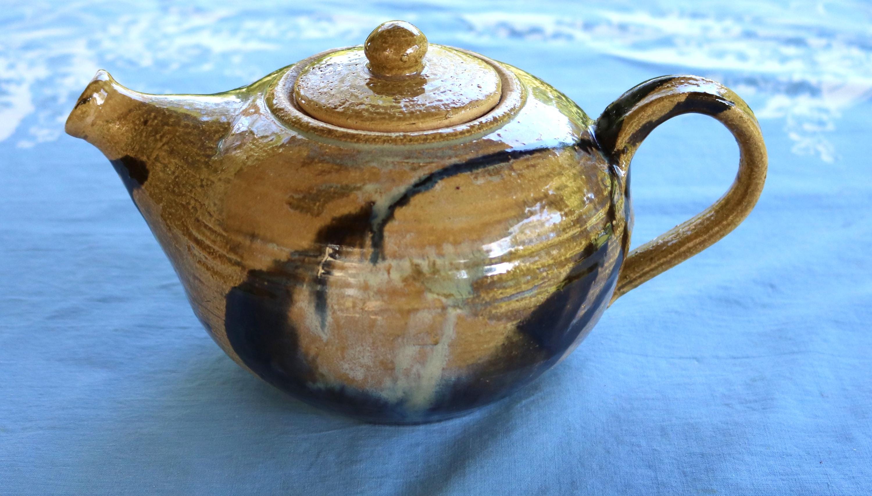 90s Artisan POTTERY TEAPOT by Lois Binetsky Upper State New York