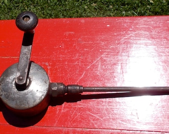 Very Old INDUSTRIAL Rotating Drill Type Tool Wooden Hand Knobs With Auto Reverse Rotation Steam Punk Industrial  From 1940s Factory Art