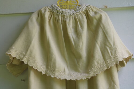 mid 1800s Germany BABY CLOAK Handcrafted Lace Emb… - image 3