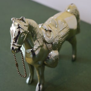 50s 60s Gold Pot Metal HORSE Statue WESTERN STYLE