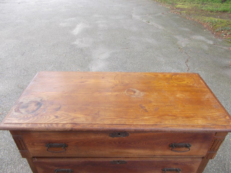 Early 1900s Wood Chest of Drawers Bureau Dresser From an Old New England Farm House Rustic Primitive Home Decor PICK UP ONLY Connecticut