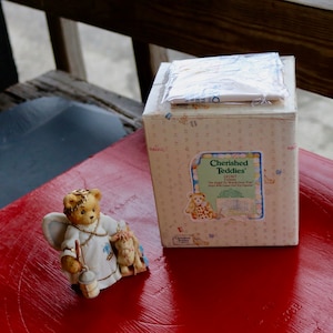 Set of Three CHERISHED TEDDIES all 1990s Kiss The Hurt Angel to Watch Over You and A Mothers Love  All in Original Box  Collectible