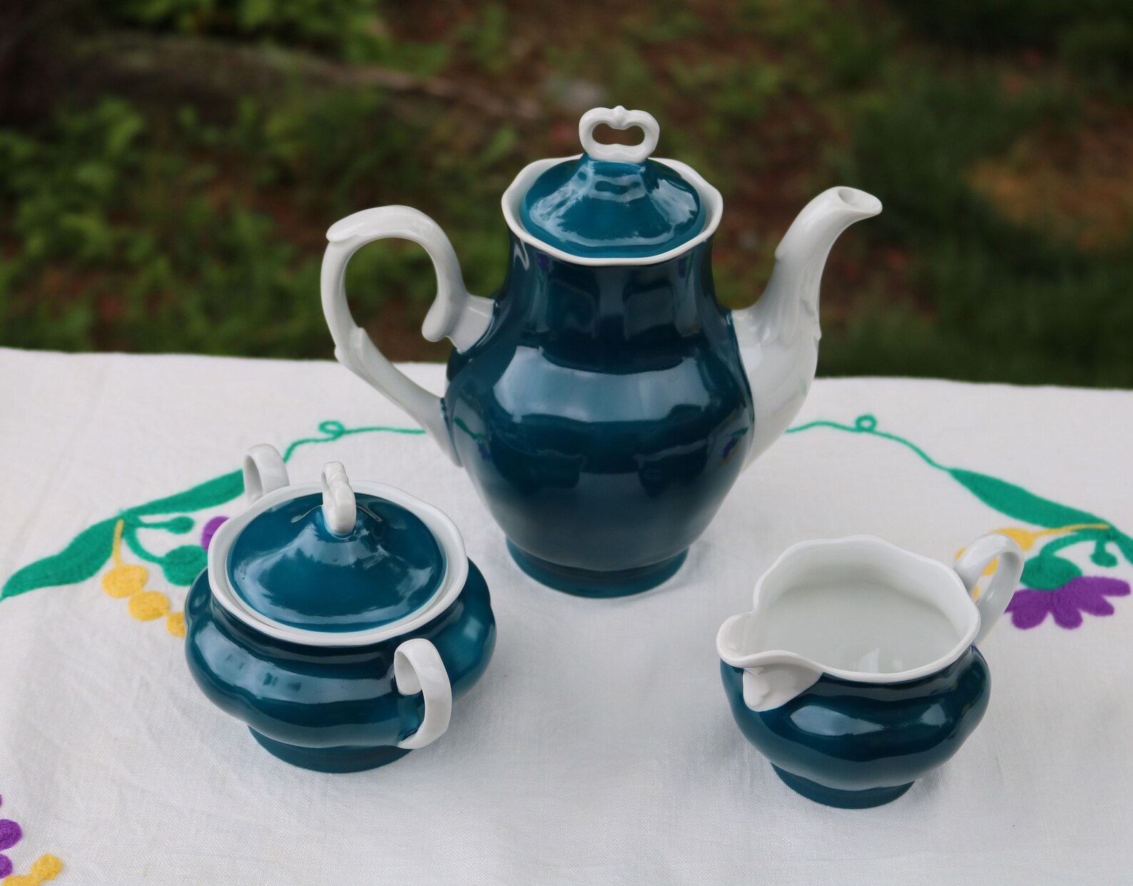 40s FAVOLINA Polish Tea Set Teapot Sugar Creamer 6 Teacups and Etsy