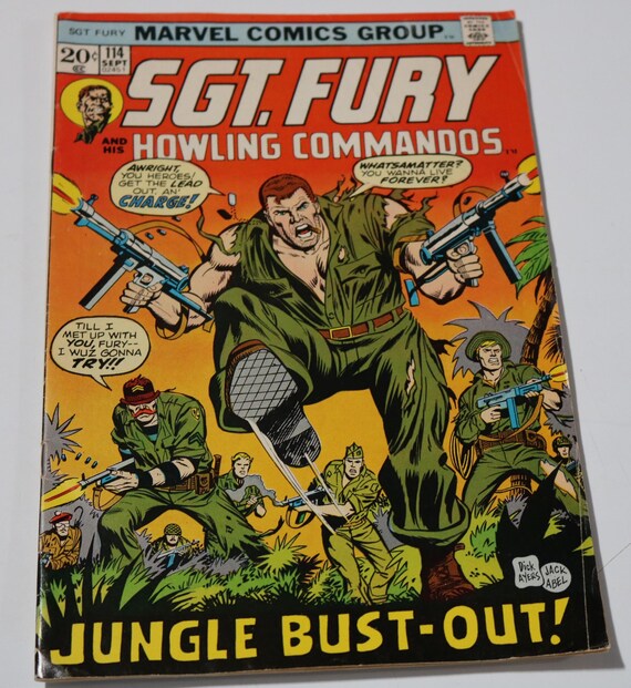 コミック・アニメ AMOSTOY GREEN FUZZ SU2CV w/FRITE GUNNER Marvel Comics Set of 18 Sgt> FURY and His Howling Commandos 1972