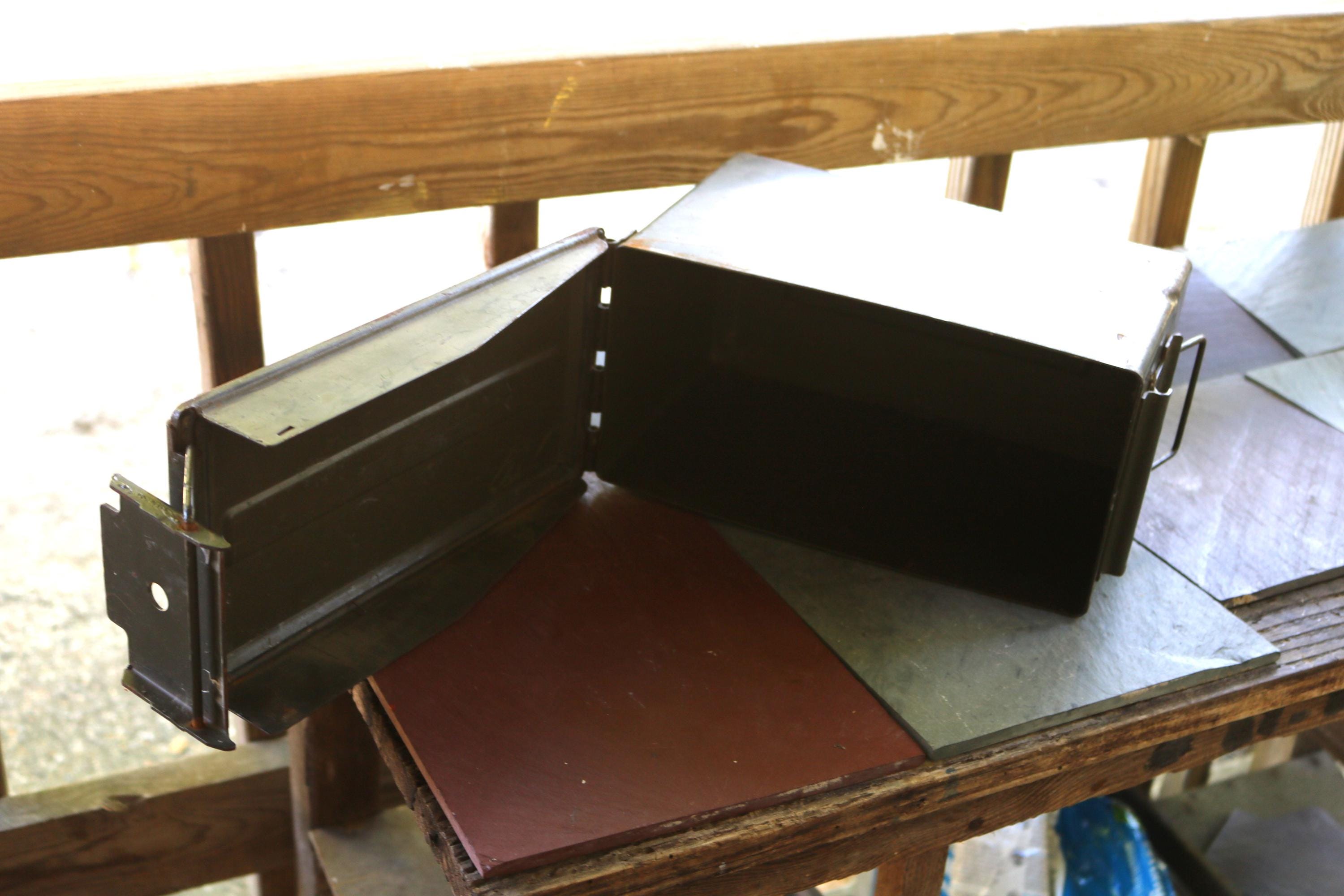 60s US Military Ammo Box With Wooden Crate Insert for Repurpose