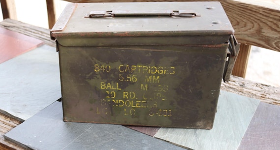 60s 70s Army Issue Military Ammo Box for Repurpose Time Capsule or