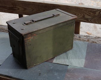 60s 70s Army Issue Military Ammo Box for Repurpose Time