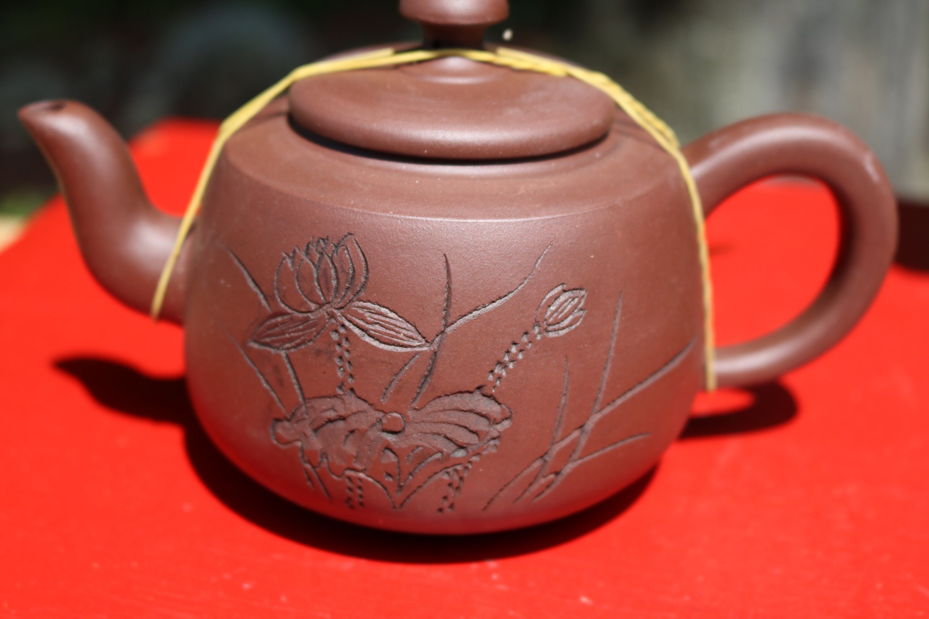Small wood fired brown clay houhin 宝瓶 handleless teapot pumpkin gourd  shaped
