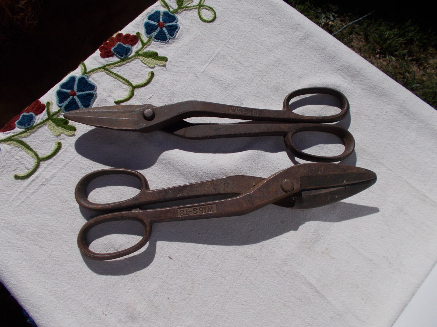 Wiss 9 Inlaid Crucible Steel Shears Tin Snips Sheet Metal Shears Tools  Antique